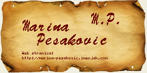 Marina Pešaković vizit kartica